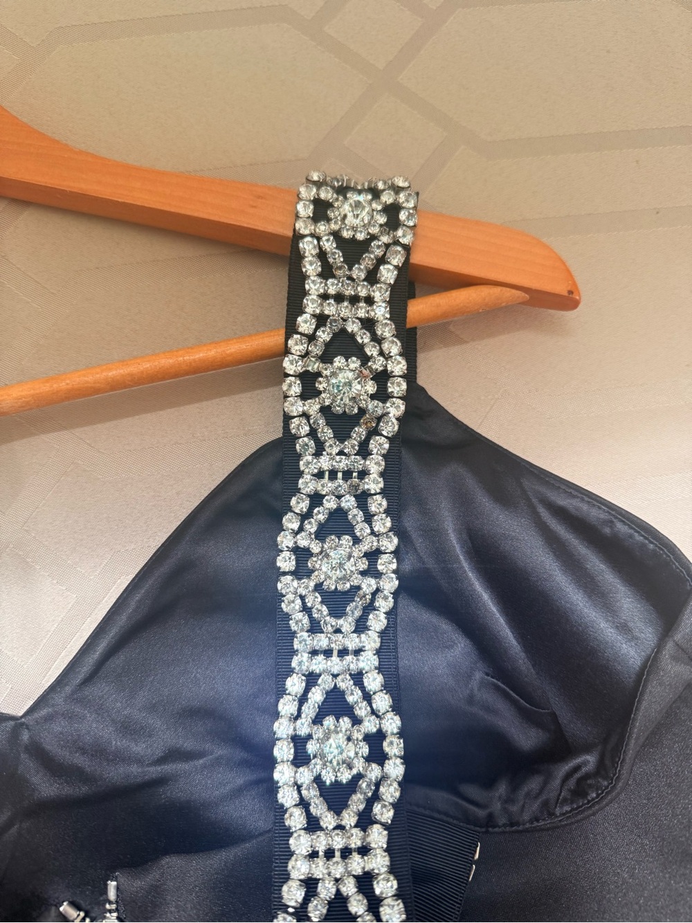New Ted Baker Mally Embellished Strap Bodycon Dress Black Size 4 - Picture 3 of 11